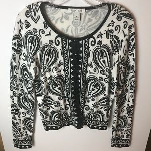 White House|Black Market Cream & Black Sweater